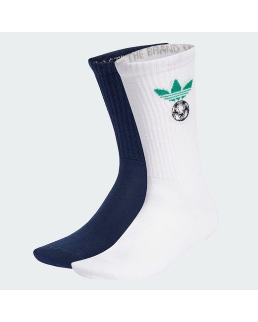 Adidas Blue Football Embroidered Crew Socken 2 Paar
