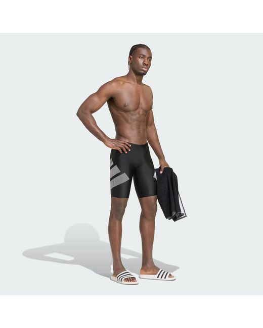 Adidas Black Big Bars Swim Jammers for men