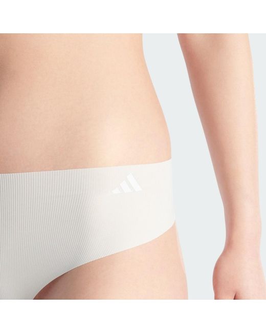 Adidas Blue Active Micro Flex 3 Pack Thong Underwear