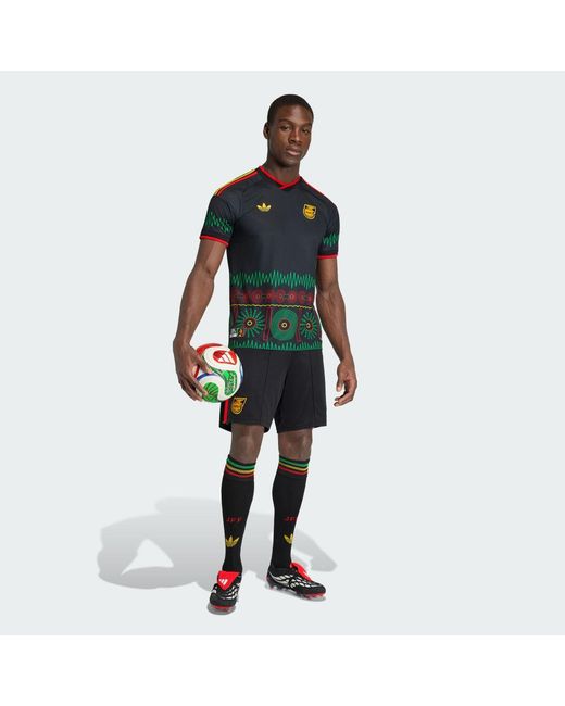 Adidas Black Jamaica 26 X Bob Marley Away Shorts for men