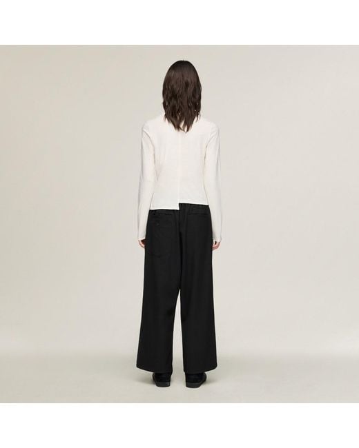 Adidas White Y-3 Fitted Long Sleeve T-Shirt