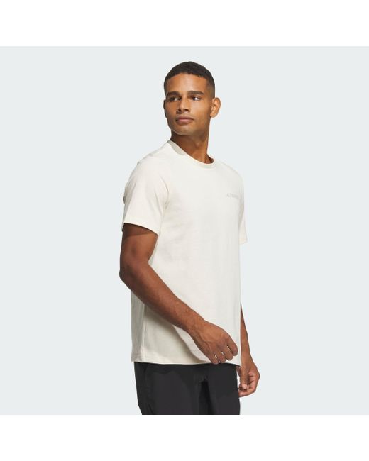 Adidas White Graphic Short Sleeve Polygiene T-shirt 230 Gsm for men