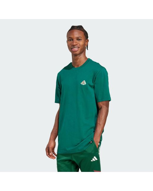 Adidas Green Mini Pizza Graphic Tee for men