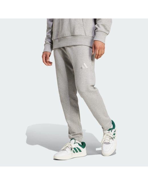 Adidas Gray All Szn French Terry Regular Tapered Pants for men