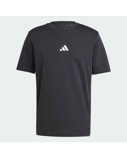 Adidas Black Essentials Small Logo Single Jersey T-Shirt for men