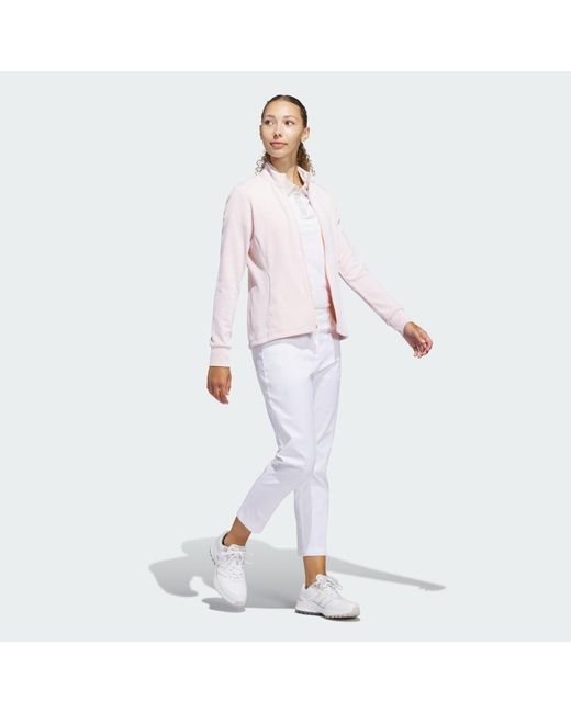 Adidas Pink Performance Textured Full-Zip Jacket