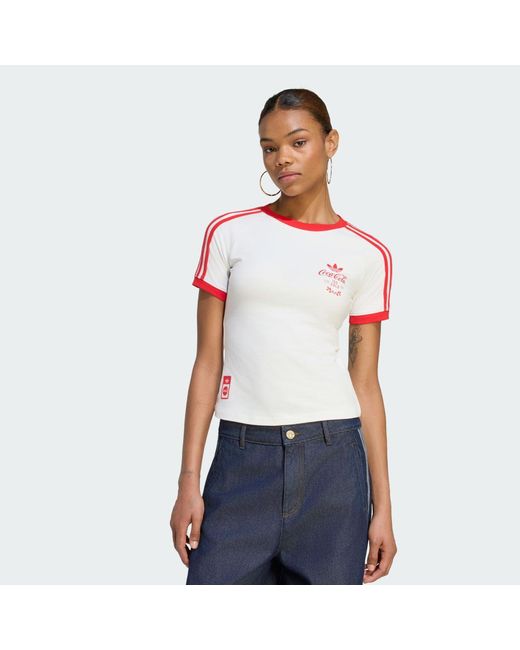 Adidas White X Coca-Cola 3-Stripes T-Shirt