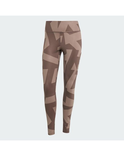 Adidas Brown Terrex Multi Leggings Printed