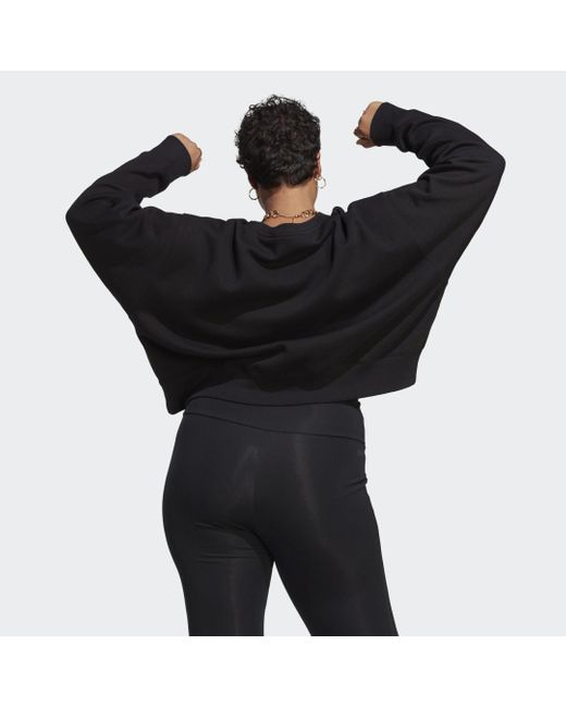 Adidas Black Adicolor Essentials Crew Sweatshirt (plus Size)