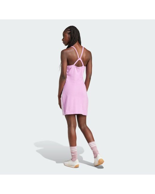 adidas 3 Stripes Mini Dress in Red Lyst UK