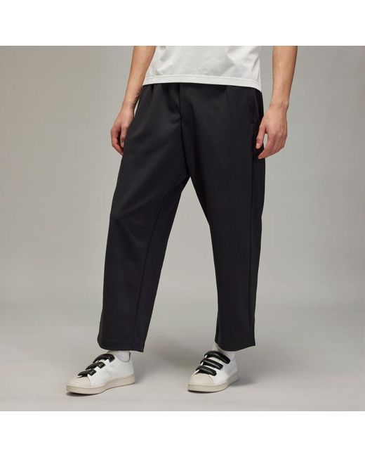 Adidas Black Y-3 Mesh Stripes Track Tracksuit Bottoms for men