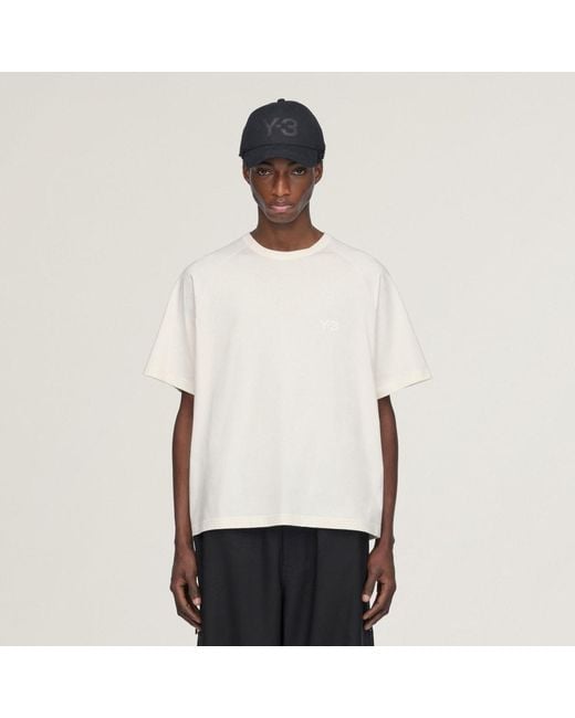 Adidas White Y-3 Boxy Short Sleeve Tee for men