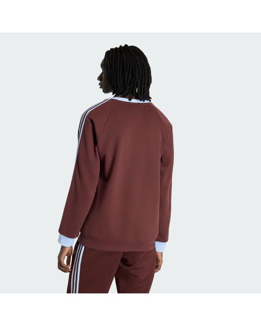 Adidas Red Aston Villa Fc Originals Crew Neck Sweatshirt for men