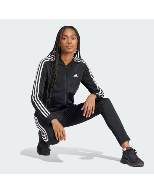 Adidas Black Essentials 3-stripes Tracksuit