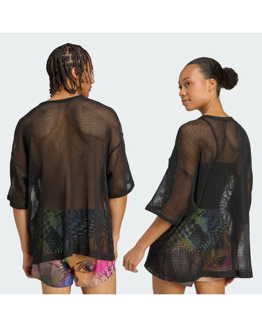 Adidas Black X Jeremy Scott Pride Mesh-T-Shirt
