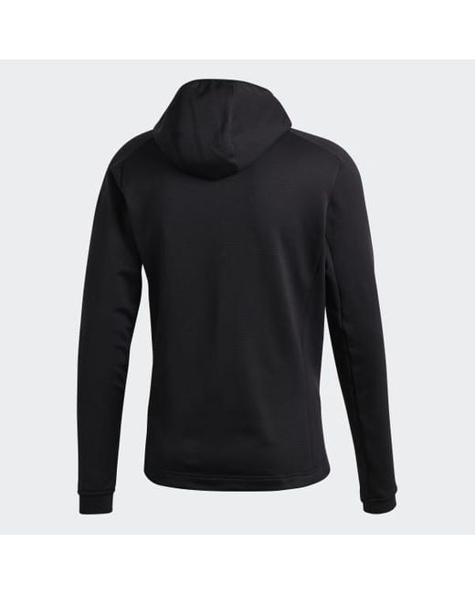 adidas Terrex Stockhorn Hooded Fleece Jacket in Black for Men - Lyst