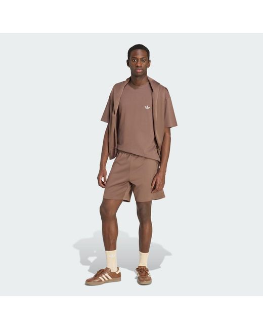 Adidas Brown Trefoil Essentials Spacer Loose T-Shirt for men