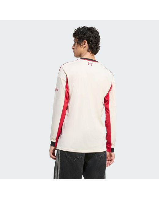 Adidas Red Liverpool Fc 25/26 Long Sleeve Away Jersey for men