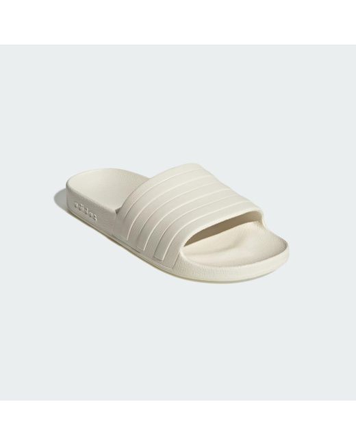 Adidas White Adilette Aqua Slides