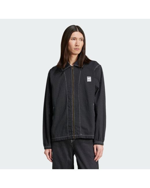 Adidas Originals Black Wabash Nylon Coach Jacket for men