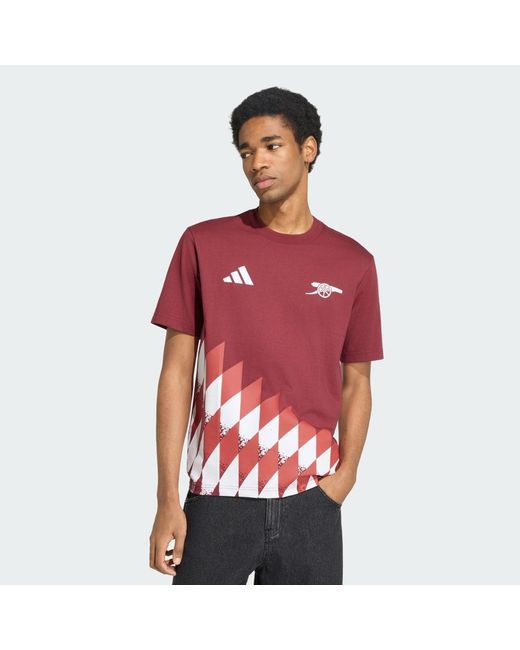 Adidas Red Arsenal Fc Stadium Graphic T-Shirt for men