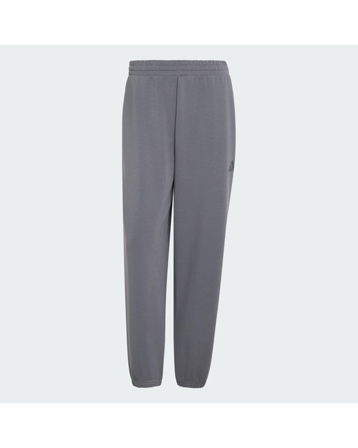 Adidas Gray Soft Lux Tracksuit Bottoms for men
