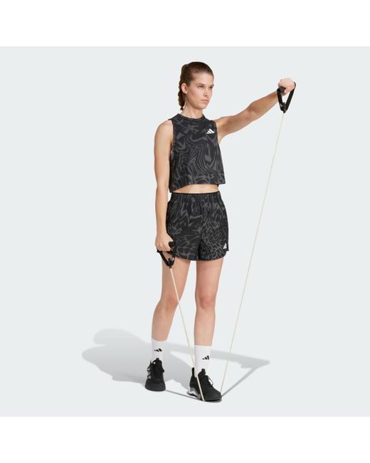 Adidas Gray Train Essentials Allover Print Workout Tank Top