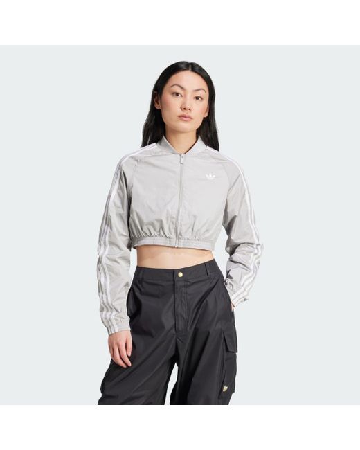 Adidas Gray Adicolor Teamgeist Cropped Originals Jacke