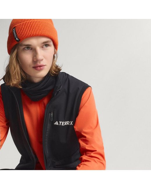 Adidas Red Terrex Xperior Cross-Country Ski Softshell Vest for men
