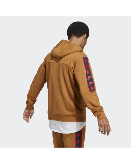 Adidas Brown Brandlove Hoodie for men