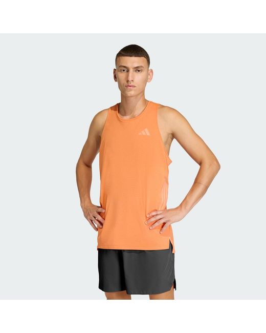 Adidas Orange Adi365 Climacool Running Tank for men