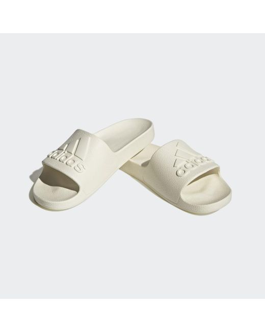 Adidas White Adilette Aqua Slides