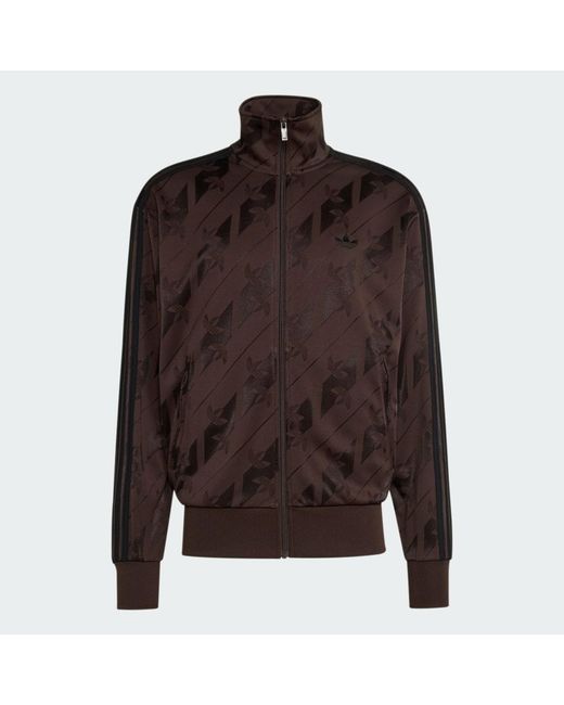 Adidas Brown Monogram Firebird Track Top for men