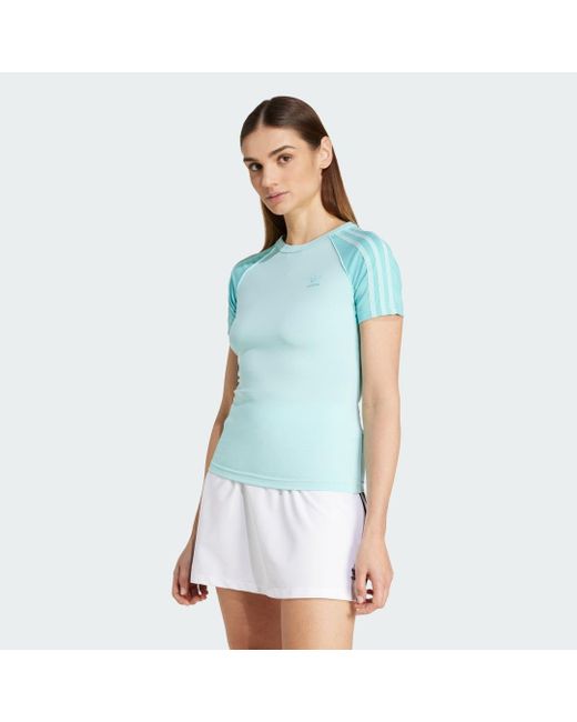Camiseta Adicolor Raglan Slim 3 Bandas Adidas de color Blue