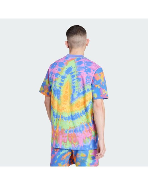 Adidas Blue Tie-Dyed Short Sleeve T-Shirt 2 for men