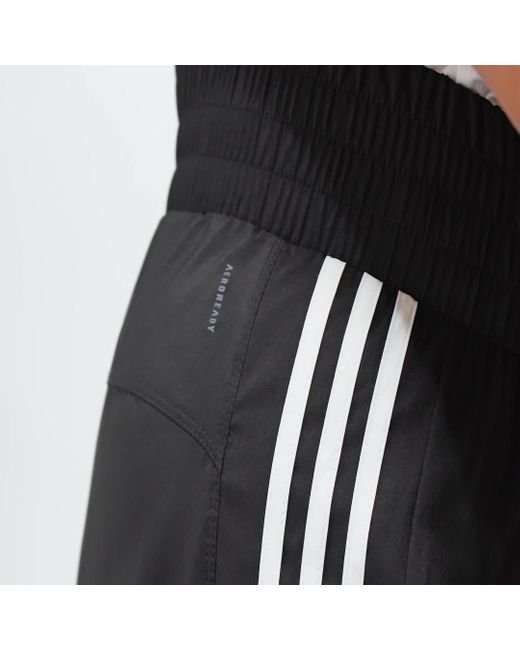 Adidas Black Pacer Training 3-stripes Woven High-rise Shorts (plus Size)