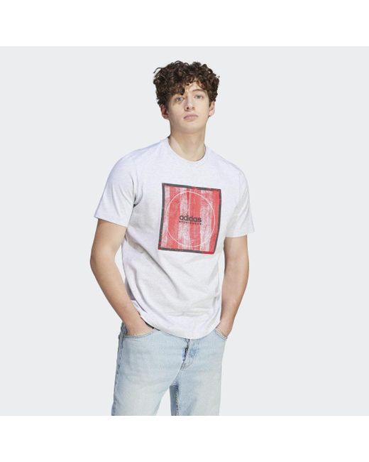 Camiseta Tiro Box Graphic adidas de hombre de color Blanco | Lyst