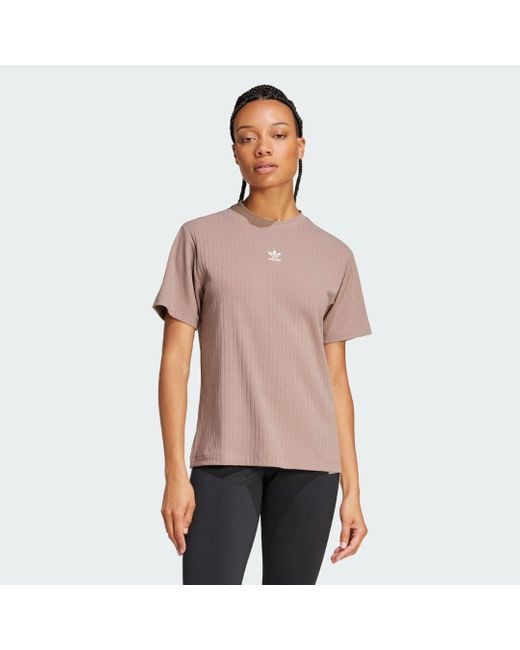 Adidas Red Essentials Wide Rib Tee