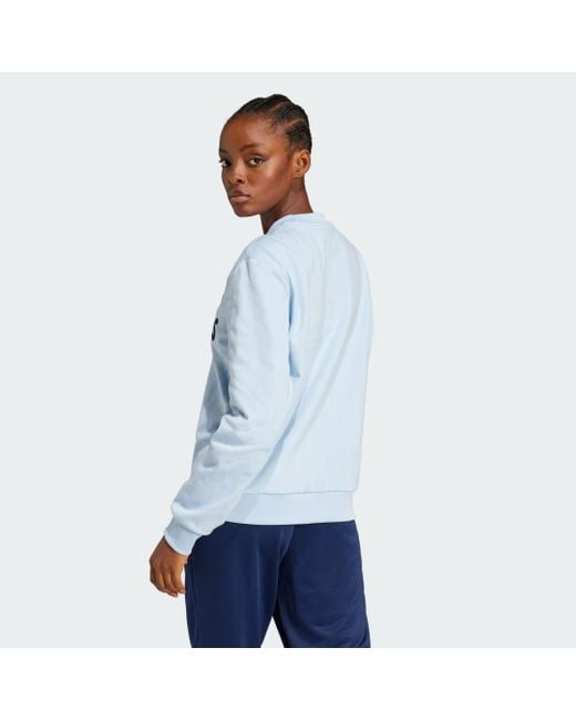 Felpa Pinstripe Graphic di Adidas in Blue