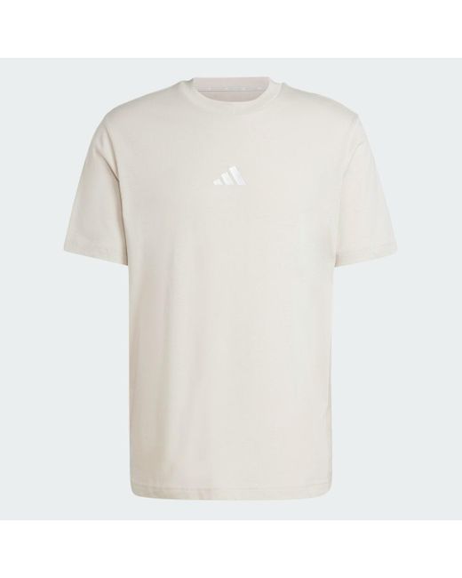 Adidas White Essentials Small Logo Single Jersey T-Shirt for men