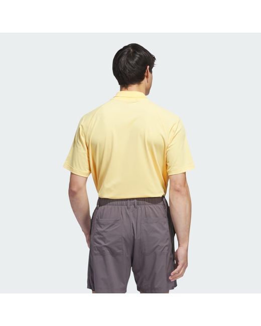Adidas Yellow Ultimate365 Twistknit Piqué Polo Shirt for men