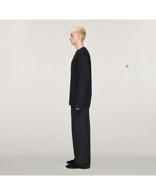 Adidas Black Y-3 Refined Wool Cuffed Tracksuit Bottoms for men