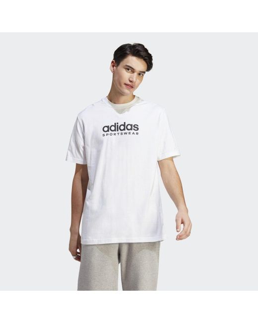 Adidas All Szn Graphic T-Shirt in het White voor heren