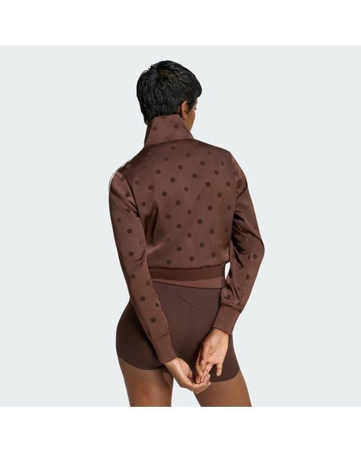 Adidas Brown Satin Polka Dots Tt Track Top