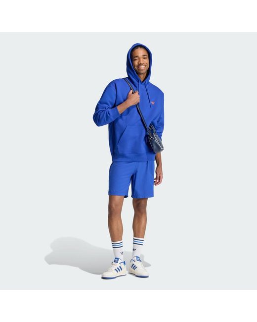 Adidas Blue Trefoil Essentials Loose Hoodie for men