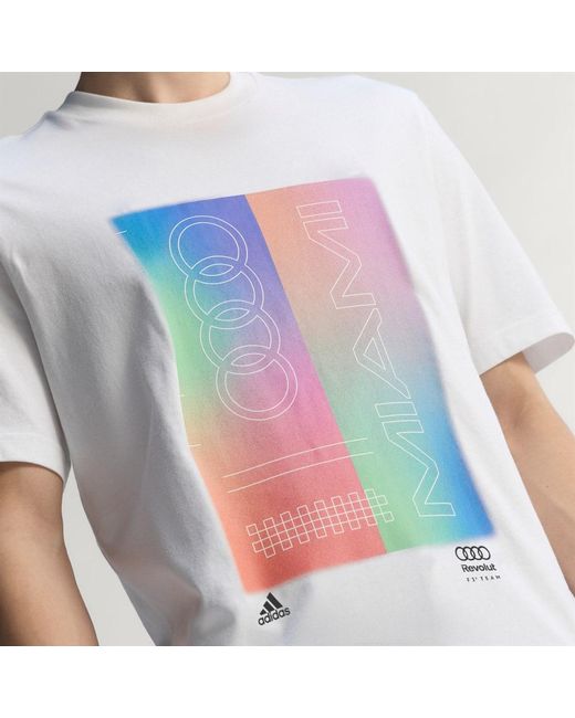 Adidas White Audi Revolut F1 Team Teamgeist Graphic T-Shirt for men
