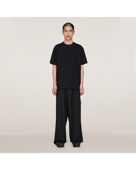 Adidas Black Y-3 Refined Wool Straight Leg Tracksuit Bottoms for men