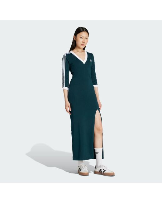 Abito Adicolor Classics 3-Stripes Maxi di Adidas in Blue