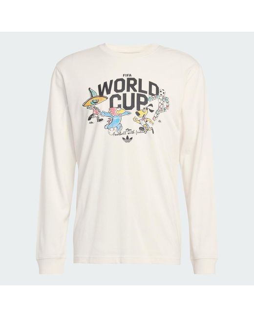 Adidas White Fifa World Cup Historic Mascot Long Sleeve T-Shirt for men