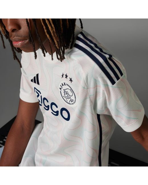 Adidas White Ajax Amsterdam 23/24 Away Jersey for men